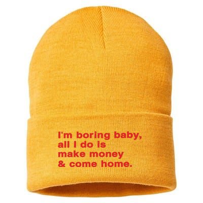 Im Boring Baby All I Do Is Make Money & Come Home Sustainable Knit Beanie