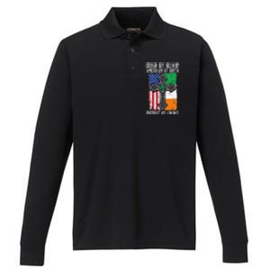 Irish By Blood American By Birth Patriot By Choice Performance Long Sleeve Polo