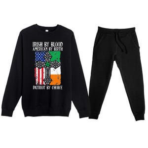 Irish By Blood American By Birth Patriot By Choice Premium Crewneck Sweatsuit Set