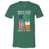 Irish By Blood American By Birth Patriot By Choice V-Neck T-Shirt