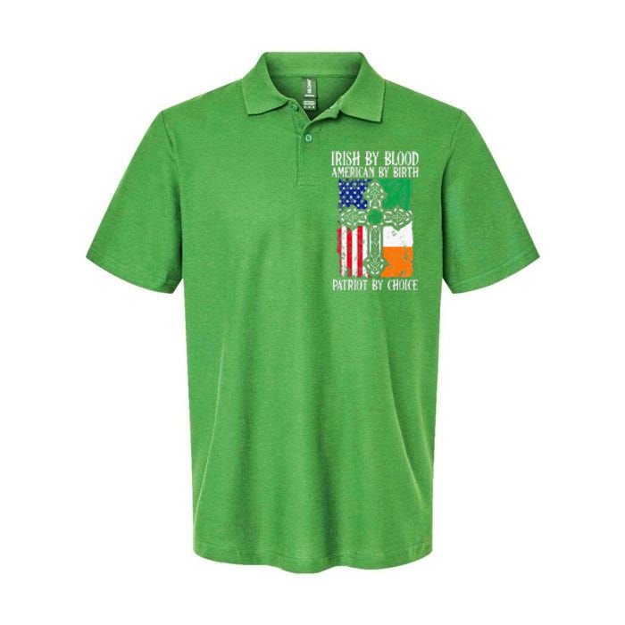 Irish By Blood American By Birth Patriot By Choice Softstyle Adult Sport Polo