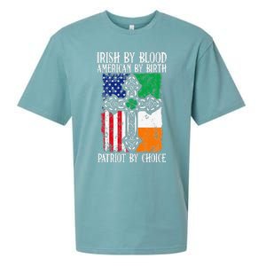 Irish By Blood American By Birth Patriot By Choice Sueded Cloud Jersey T-Shirt