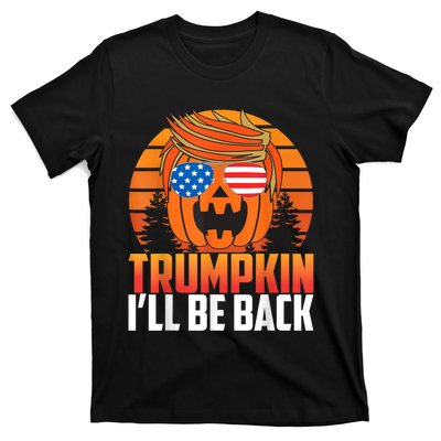 Ill Be Back Trumpkin Trump Halloween Party Costume 2024 T-Shirt