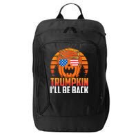 Ill Be Back Trumpkin Trump Halloween Party Costume 2024 City Backpack