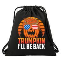 Ill Be Back Trumpkin Trump Halloween Party Costume 2024 Drawstring Bag