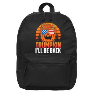 Ill Be Back Trumpkin Trump Halloween Party Costume 2024 16 in Basic Backpack