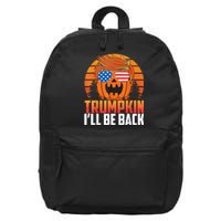 Ill Be Back Trumpkin Trump Halloween Party Costume 2024 16 in Basic Backpack