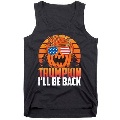 Ill Be Back Trumpkin Trump Halloween Party Costume 2024 Tank Top