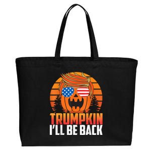 Ill Be Back Trumpkin Trump Halloween Party Costume 2024 Cotton Canvas Jumbo Tote