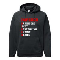 Impeach Biden Braindead Idiot Anti Joe Biden Performance Fleece Hoodie