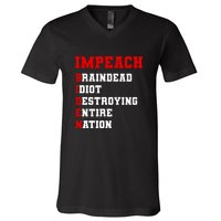 Impeach Biden Braindead Idiot Anti Joe Biden V-Neck T-Shirt