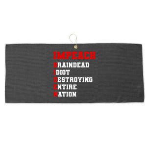 Impeach Biden Braindead Idiot Anti Joe Biden Large Microfiber Waffle Golf Towel