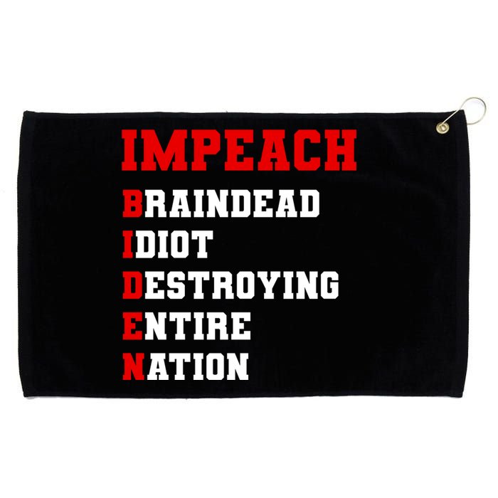 Impeach Biden Braindead Idiot Anti Joe Biden Grommeted Golf Towel