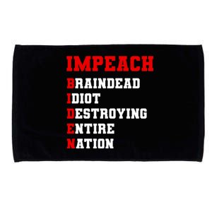 Impeach Biden Braindead Idiot Anti Joe Biden Microfiber Hand Towel