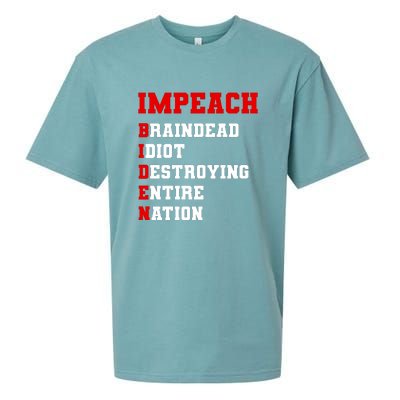 Impeach Biden Braindead Idiot Anti Joe Biden Sueded Cloud Jersey T-Shirt