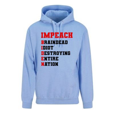 Impeach Biden Braindead Idiot Anti Joe Biden Unisex Surf Hoodie