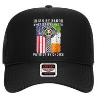 Irish By Blood American By Birth Patriot By Choice High Crown Mesh Back Trucker Hat