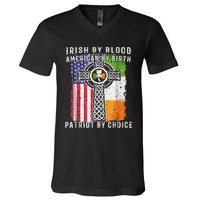 Irish By Blood American By Birth Patriot By Choice V-Neck T-Shirt