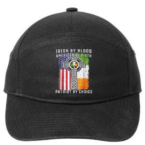 Irish By Blood American By Birth Patriot By Choice 7-Panel Snapback Hat