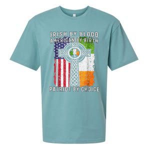 Irish By Blood American By Birth Patriot By Choice Sueded Cloud Jersey T-Shirt