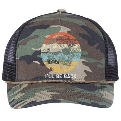 I'll Be Back Vintage Jesus Christian  Gifts Retro Rope Trucker Hat Cap