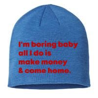 Im Boring Baby All I Do Is Make Money Sustainable Beanie