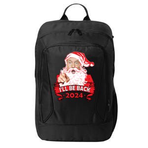 I'll Be Back 2024 Funny Trump 2024 Santa Christmas Xmas Cute Gift City Backpack