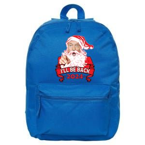 I'll Be Back 2024 Funny Trump 2024 Santa Christmas Xmas Cute Gift 16 in Basic Backpack