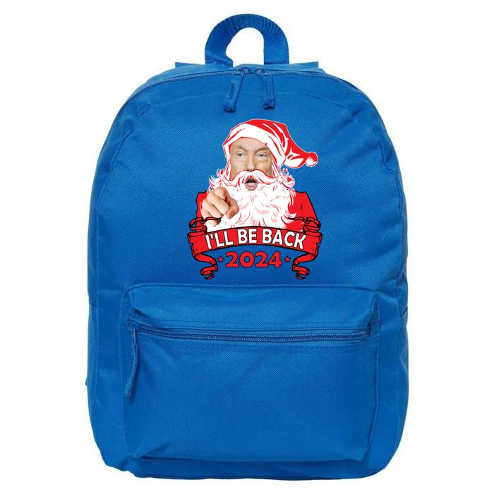 I'll Be Back 2024 Funny Trump 2024 Santa Christmas Xmas Cute Gift 16 in Basic Backpack