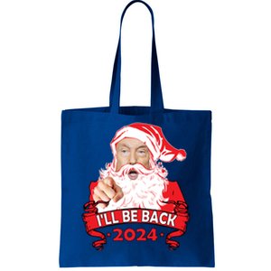 I'll Be Back 2024 Funny Trump 2024 Santa Christmas Xmas Cute Gift Tote Bag