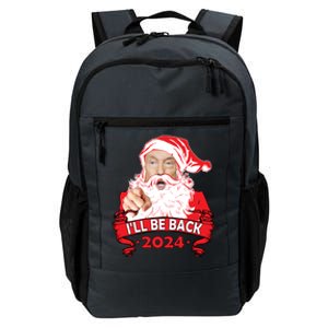 I'll Be Back 2024 Funny Trump 2024 Santa Christmas Xmas Cute Gift Daily Commute Backpack