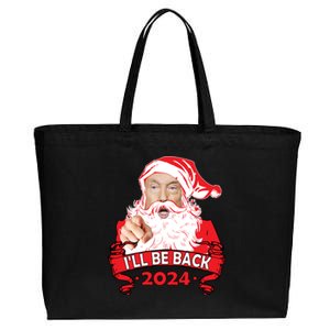 I'll Be Back 2024 Funny Trump 2024 Santa Christmas Xmas Cute Gift Cotton Canvas Jumbo Tote