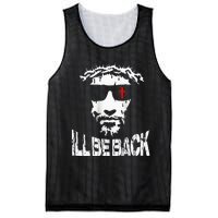 ILl Be Back Jesus Christ Faith Based Christian Design Mesh Reversible Basketball Jersey Tank