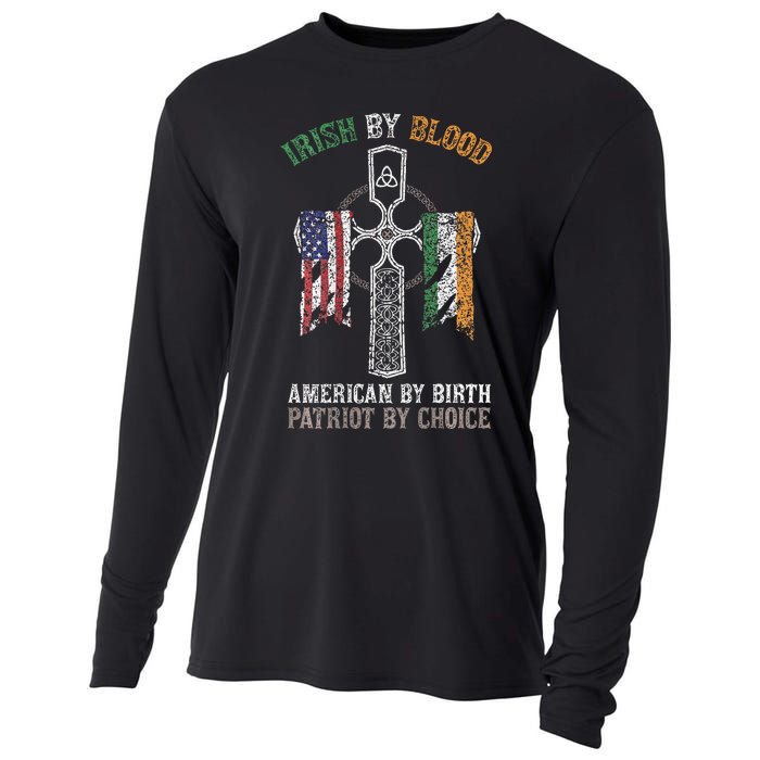 Irish By Blood American By Birth Patriot By Choice Cooling Performance Long Sleeve Crew