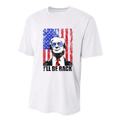 I’Ll Be Back Funny Quote Trump 2024 July 4th Youth Performance Sprint T-Shirt