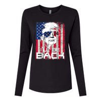 I'll Be Back Trump 2024 Vintage Donald Trump 4th Of July Womens Cotton Relaxed Long Sleeve T-Shirt