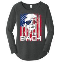 I'll Be Back Trump 2024 Vintage Donald Trump 4th Of July Women's Perfect Tri Tunic Long Sleeve Shirt