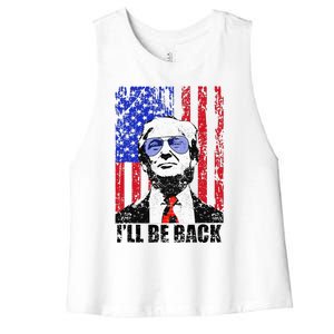 I’Ll Be Back Funny Quote Trump 2024 Women's Racerback Cropped Tank