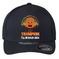 Ill Be Back Trump 2024 Halloween Trumpkin Vintage Usa Funny Flexfit Unipanel Trucker Cap