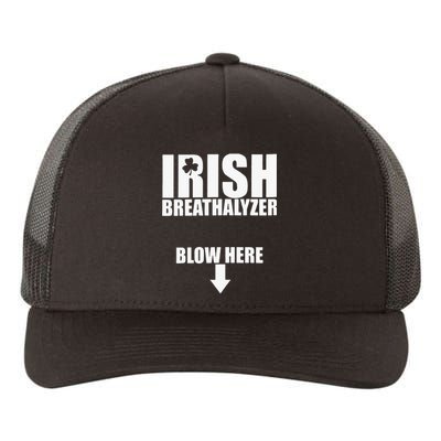 Irish Breathalyzer Blow Here funny patrick's day Yupoong Adult 5-Panel Trucker Hat