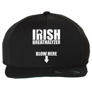 Irish Breathalyzer Blow Here funny patrick's day Wool Snapback Cap