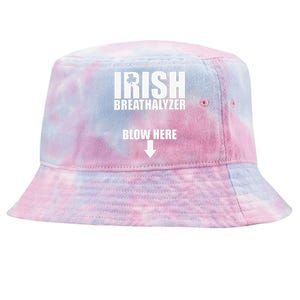 Irish Breathalyzer Blow Here funny patrick's day Tie-Dyed Bucket Hat