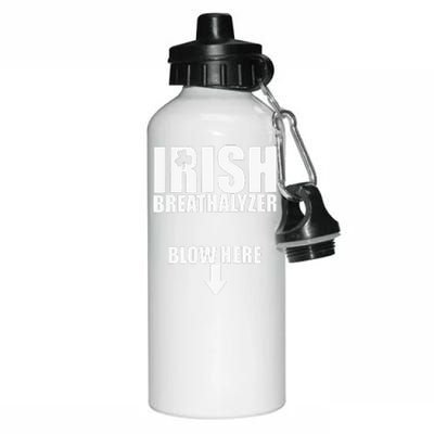 Irish Breathalyzer Blow Here funny patrick's day Aluminum Water Bottle