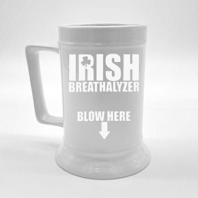 Irish Breathalyzer Blow Here funny patrick's day Beer Stein