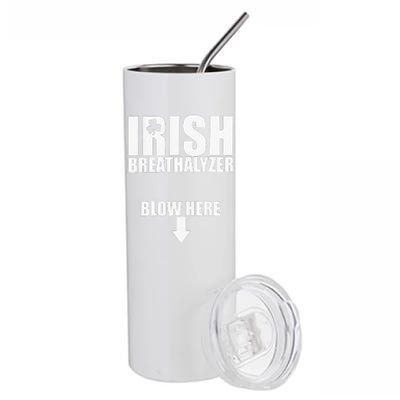 Irish Breathalyzer Blow Here funny patrick's day Stainless Steel Tumbler