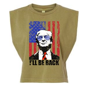 I’Ll Be Back Funny Quote Trump 2024 July 4th Gift Garment-Dyed Women's Muscle Tee