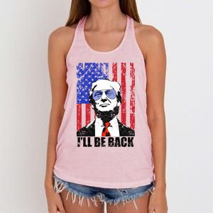 I’Ll Be Back Funny Quote Trump 2024 July 4th Gift Women's Knotted Racerback Tank