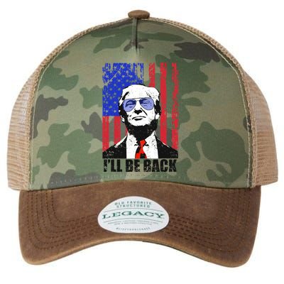 I’ll Be Back Funny Quote Trump 2024 July 4th Gift Legacy Tie Dye Trucker Hat