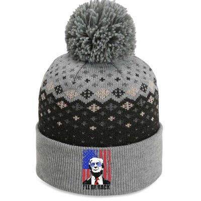 I’ll Be Back Funny Quote Trump 2024 July 4th Gift The Baniff Cuffed Pom Beanie