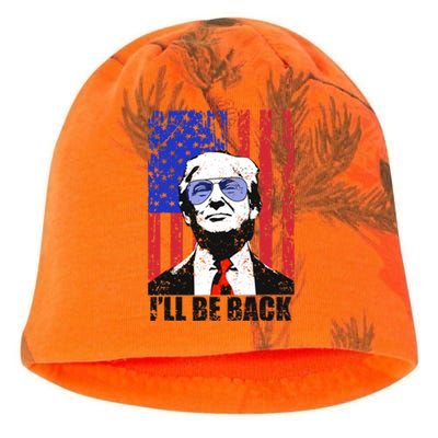 I’ll Be Back Funny Quote Trump 2024 July 4th Gift Kati - Camo Knit Beanie